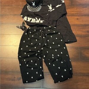 PLAYBOY Black and White Logo Apparel Set